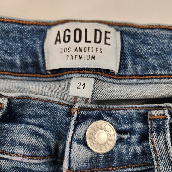 AGOLDE Sophie High Rise Distressed Skinny Raw Hem Jeans A018 B-1045 - Picture 4 of 6
